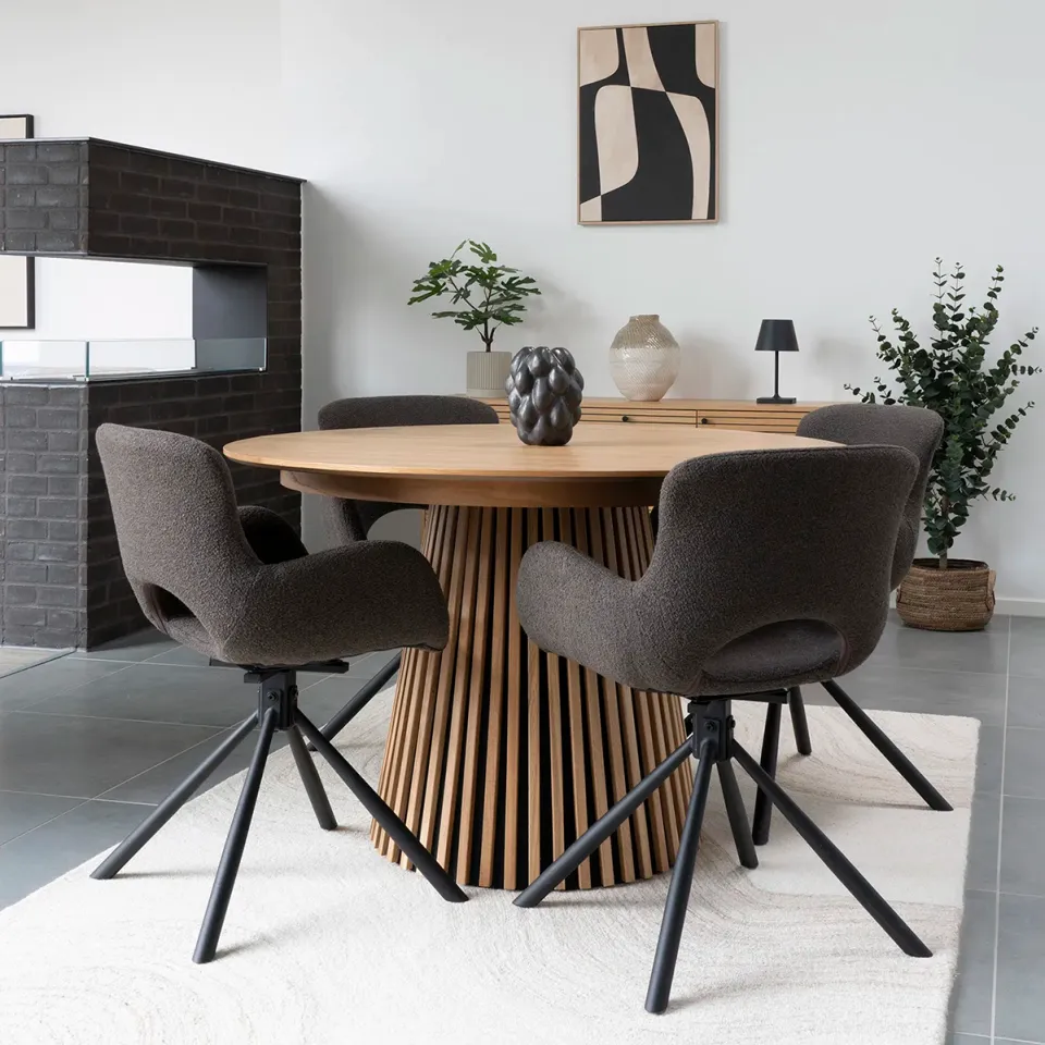Artichok Alko uitschuifbare houten eettafel naturel - Ø 120 tot 240 cm, foto 4