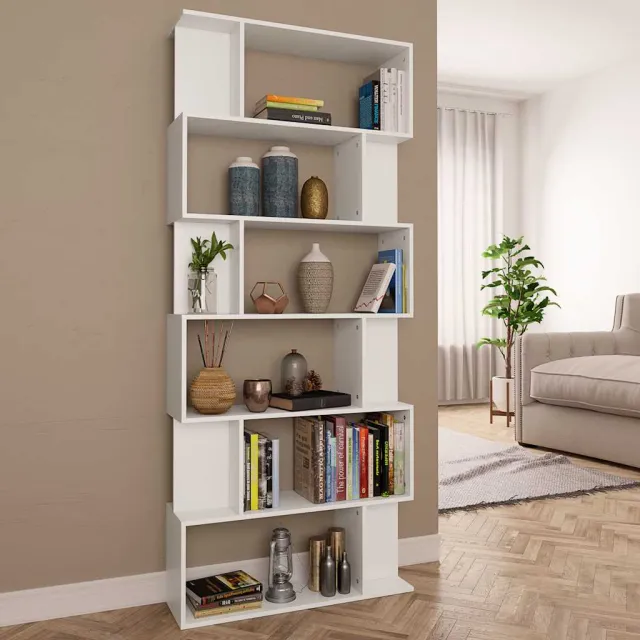vidaXL Boekenkast / kamerscherm 80x24x192 cm bewerkt hout wit, foto 2