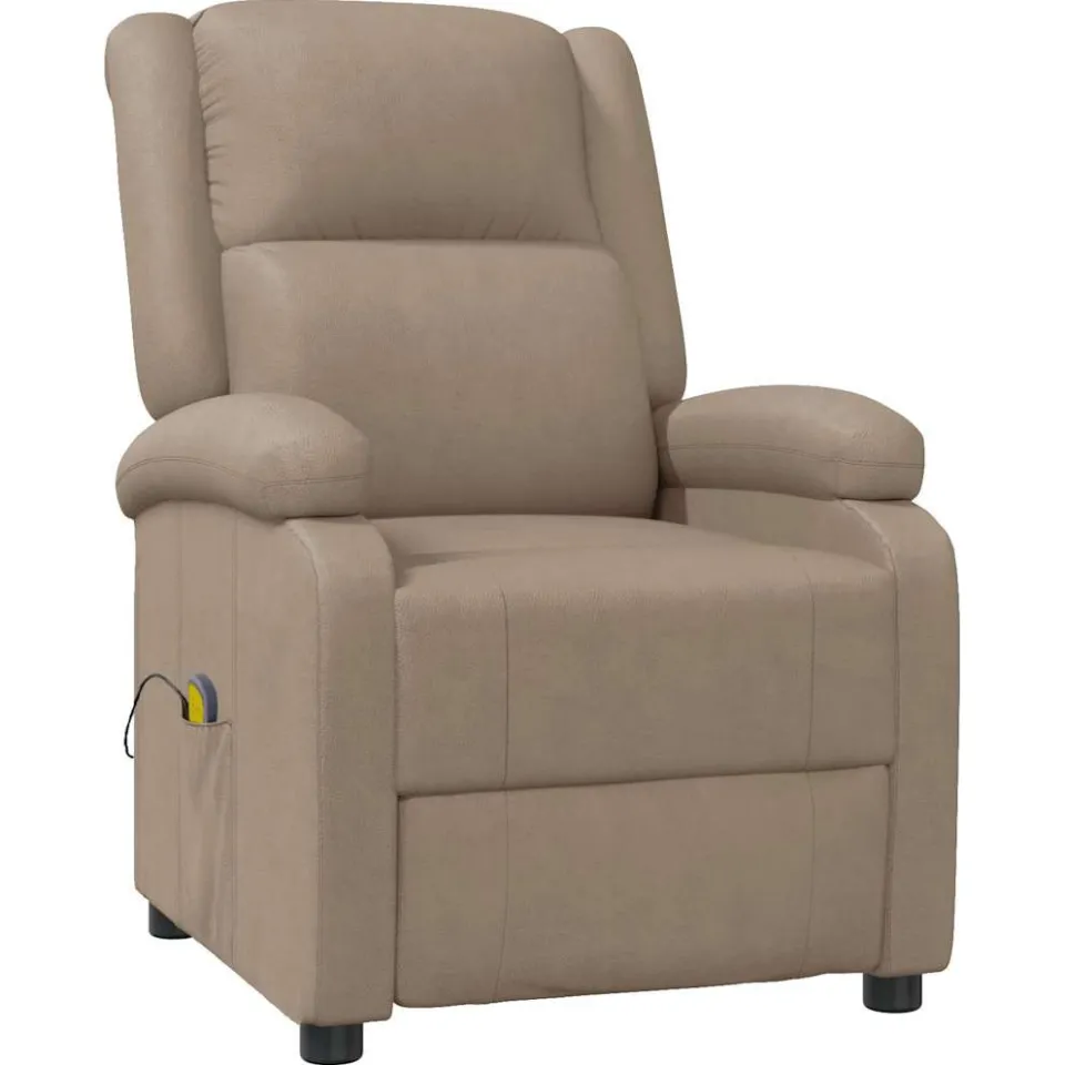 vidaXL Massagestoel kunstleer cappuccinokleurig bruin, foto 3
