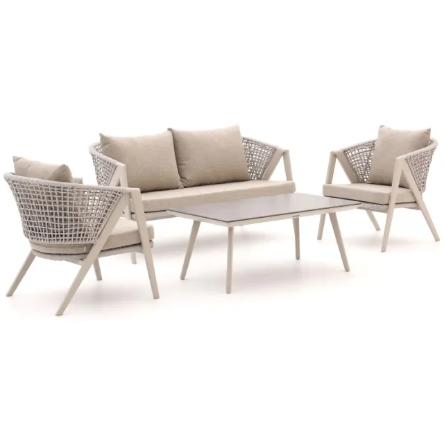 Manifesto Furniture Manifesto Valsecca stoel-bankset 4-delig Taupe