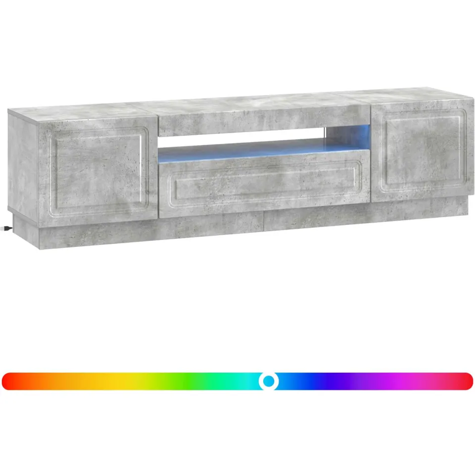vidaXL LED tv-meubel Betongrijs Bewerkt hout