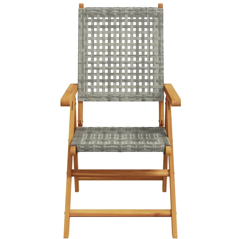 vidaXL 7-delige Tuinset poly rattan en massief hout grijs, foto 4