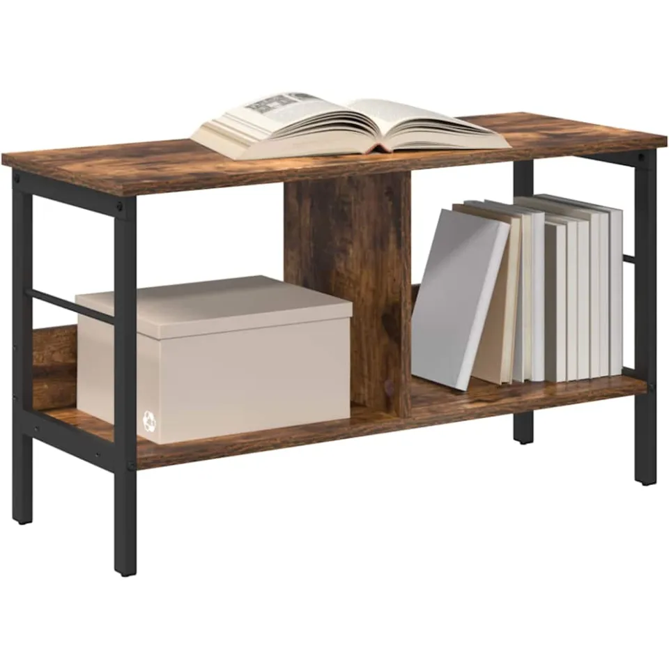 vidaXL Boekenkast 2-laags 82 x 32 x 47 cm Bewerkt hout Gerookt eiken Bruin