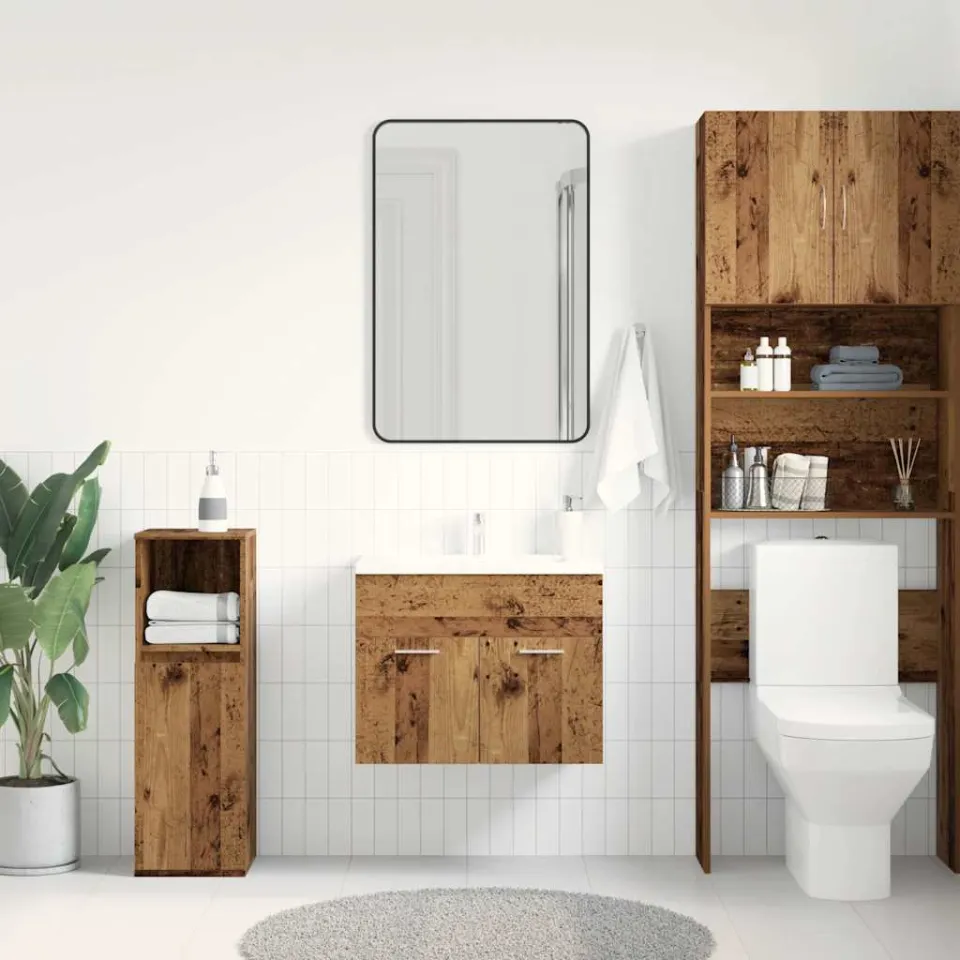 vidaXL Wastafelkast 60x38,5x46 cm bewerkt hout oud houtkleurig bruin, foto 2