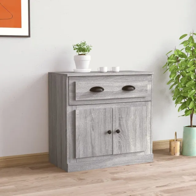 vidaXL Dressoir 70x35,5x67,5 cm bewerkt hout grijs sonoma eikenkleurig, foto 2