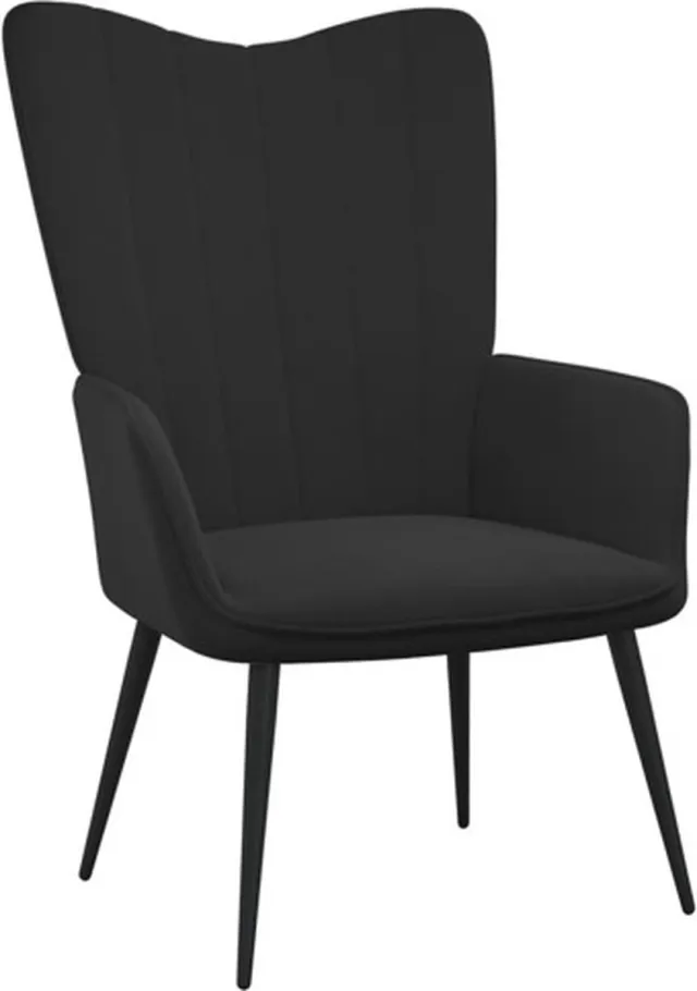 vidaXL Relaxstoel - fluweel - zwart