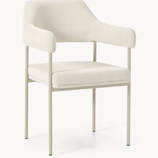 Westwing Collection Corduroy fauteuil Zoe Beige, Taupe
