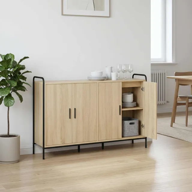 vidaXL Dressoir Sonoma Eiken 97 x 33 x 81 cm Bewerkt hout Bruin
