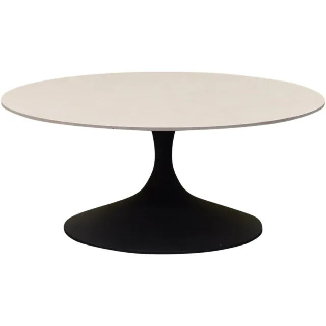 Suns Nova loungetafel 80xH35 cm rond sintered stone matt royal grey Antraciet, Zand / Latte / Linen