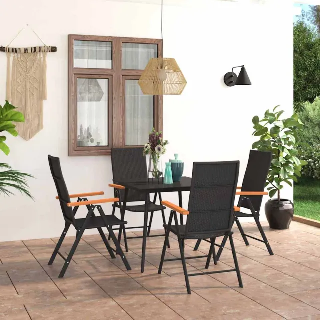 vidaXL 5-delige Tuinset zwart en bruin, foto 2
