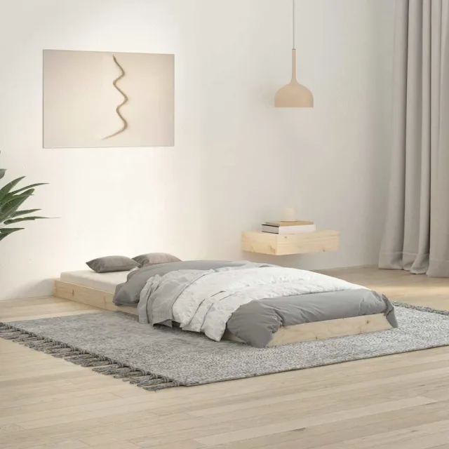 vidaXL Bedframe massief grenenhout 75x190 cm bruin