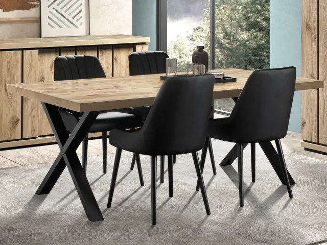 Mobistoxx Stefalis rechthoekige eettafel 170 cm canyon eik