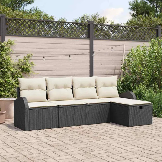vidaXL Tuin Sofa Set 5 st Zwart poly rattan, foto 2