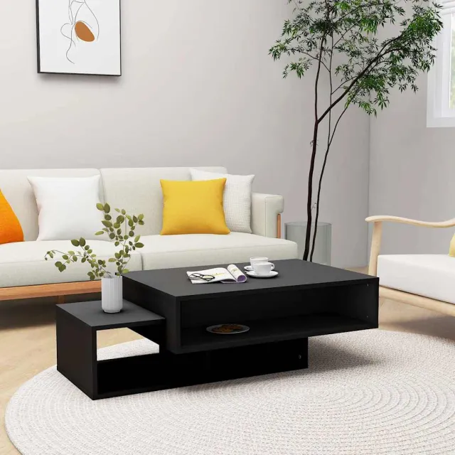 vidaXL Salontafel 105x55x32 cm bewerkt hout zwart