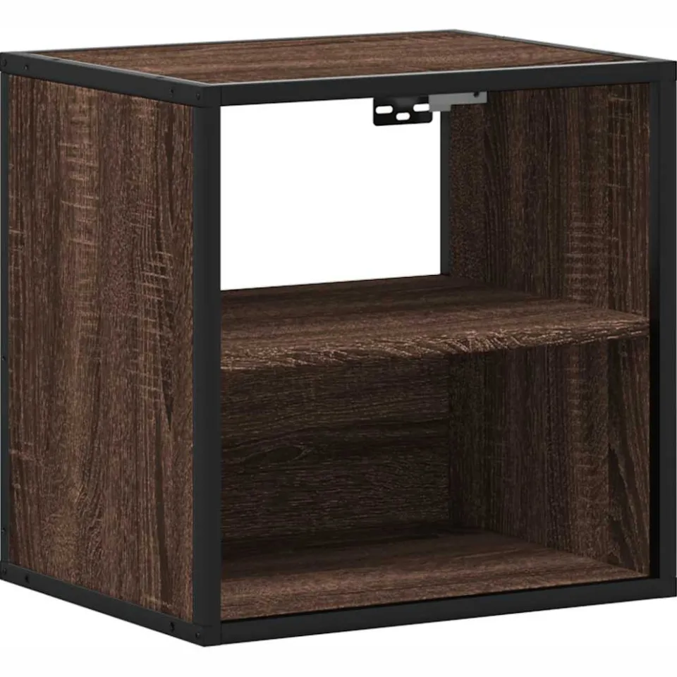 vidaXL Nachtkastje wandgemonteerd 40x31x39,5 cm bruin eikenkleurig