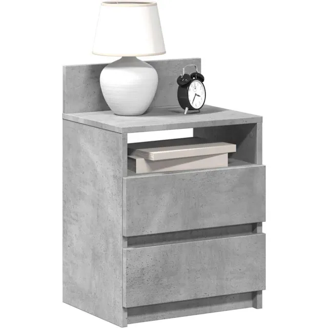 vidaXL Nachtkastjes 2 st met 2 lades 40x33x60 cm betongrijs