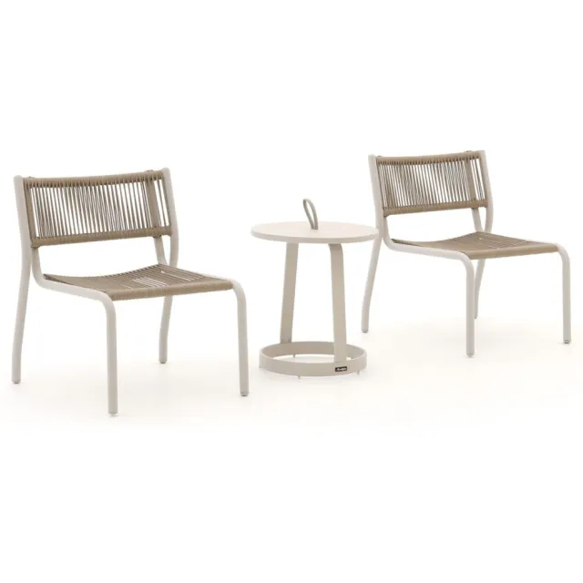 Manifesto Furniture Manifesto Misurina/Salemi lounge balkonset 3-delig stapelbaar Taupe