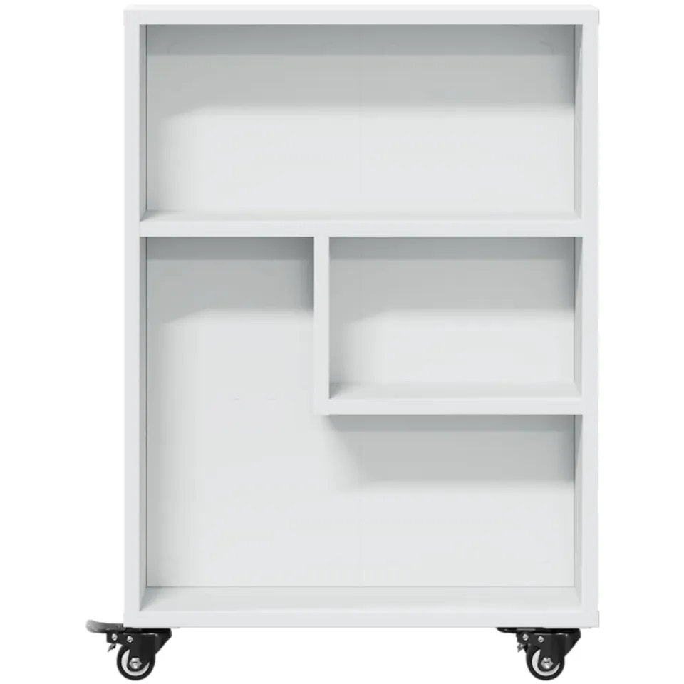 vidaXL Opbergtrolley smal 48x13x68 cm bewerkt hout wit, foto 4
