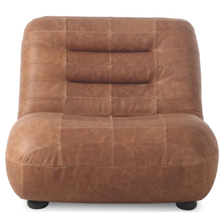 Dutchbone Wyatt Fauteuil Leer Cognac Bruin, foto 2