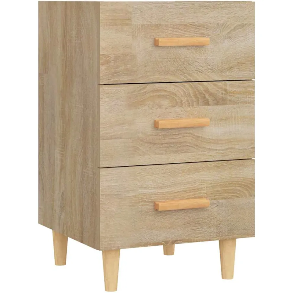vidaXL Nachtkastje 40x40x66 cm bewerkt hout sonoma eikenkleurig Bruin