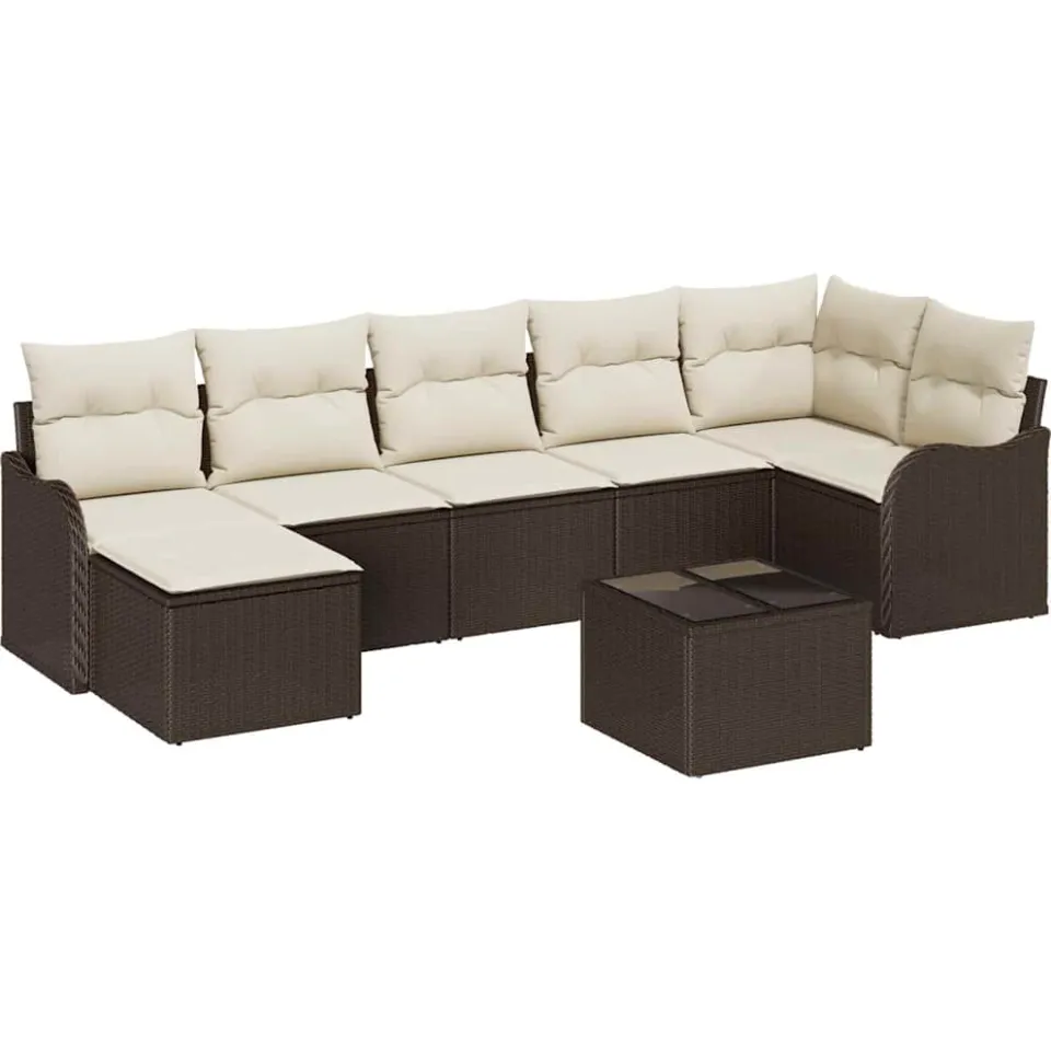 vidaXL Tuin Sofa Set Bruin poly rattan, foto 3