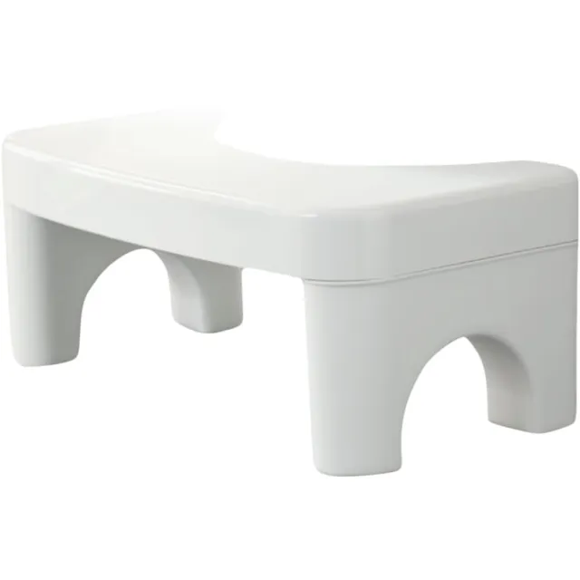 SNQ Opvouwbare Toiletkruk Antislip - Draagbare Voetenbank Voor Volwassenen - Verdikt Ontwerp - Voor Badkamer - Hurken En Zindelijkheidstraining - Wit - Afmeting 40x22x17 cm