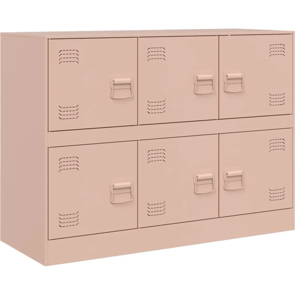 vidaXL Dressoir 99x39x73 cm staal roze