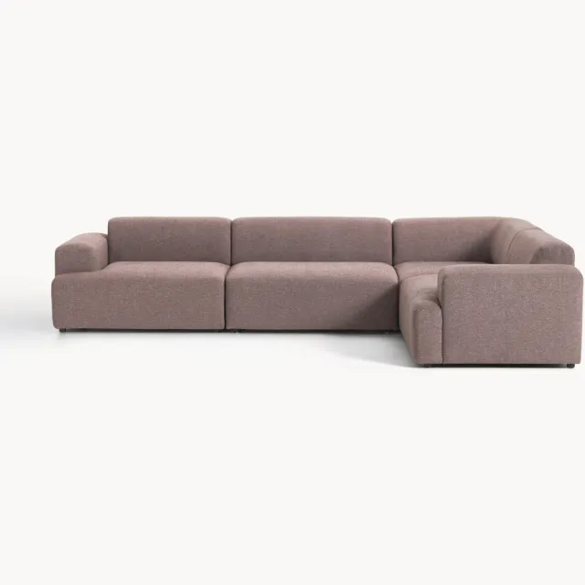 Westwing Collection Grote hoekbank Melva (4-zits) Dieproze