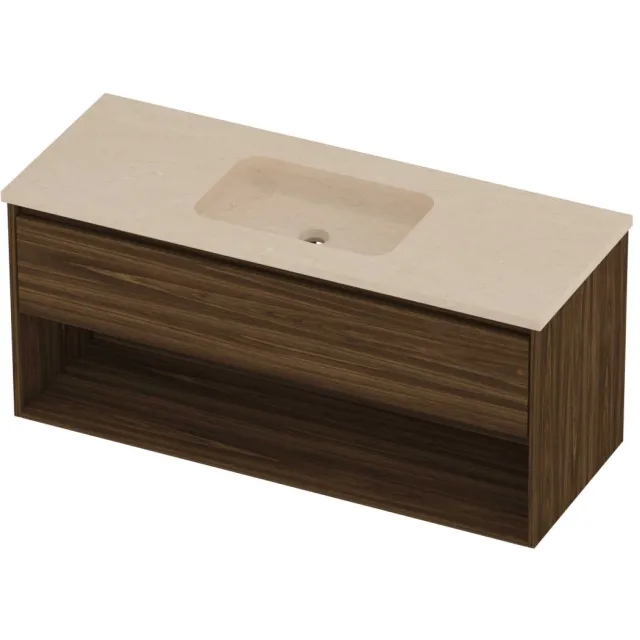 Proline Rollo Badmeubelset Hardsteen Elegant Midden 120x46x54 cm Sand Stone Cabana Oak Eiken