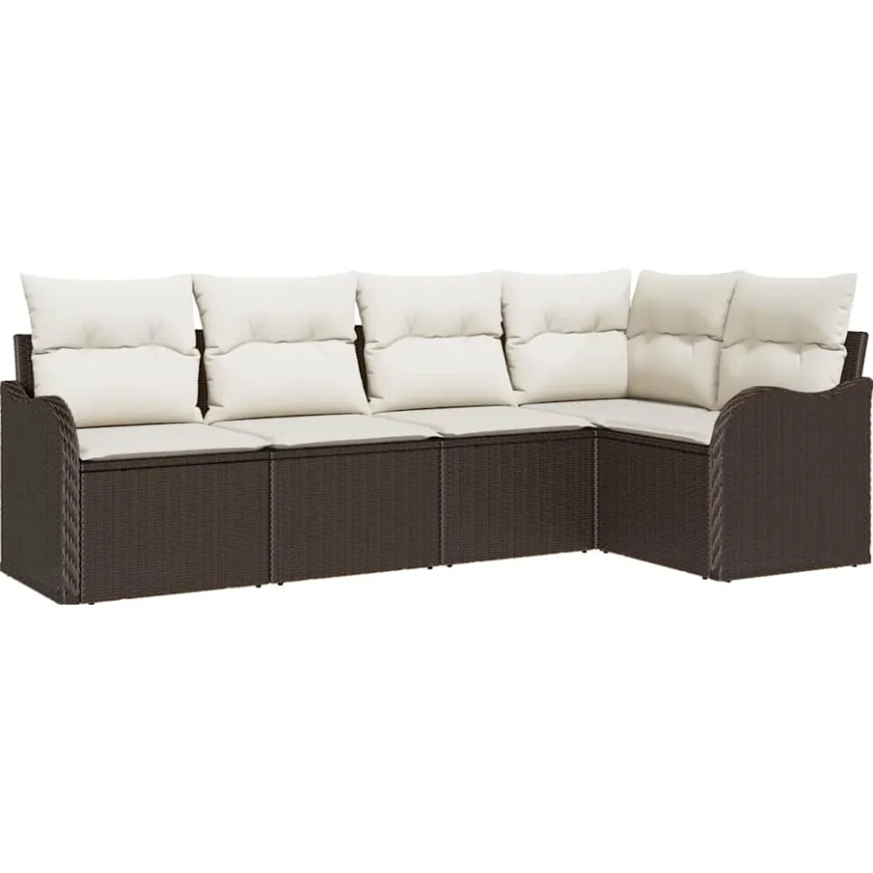 vidaXL Tuin Sofa Set 5 st Bruin poly rattan