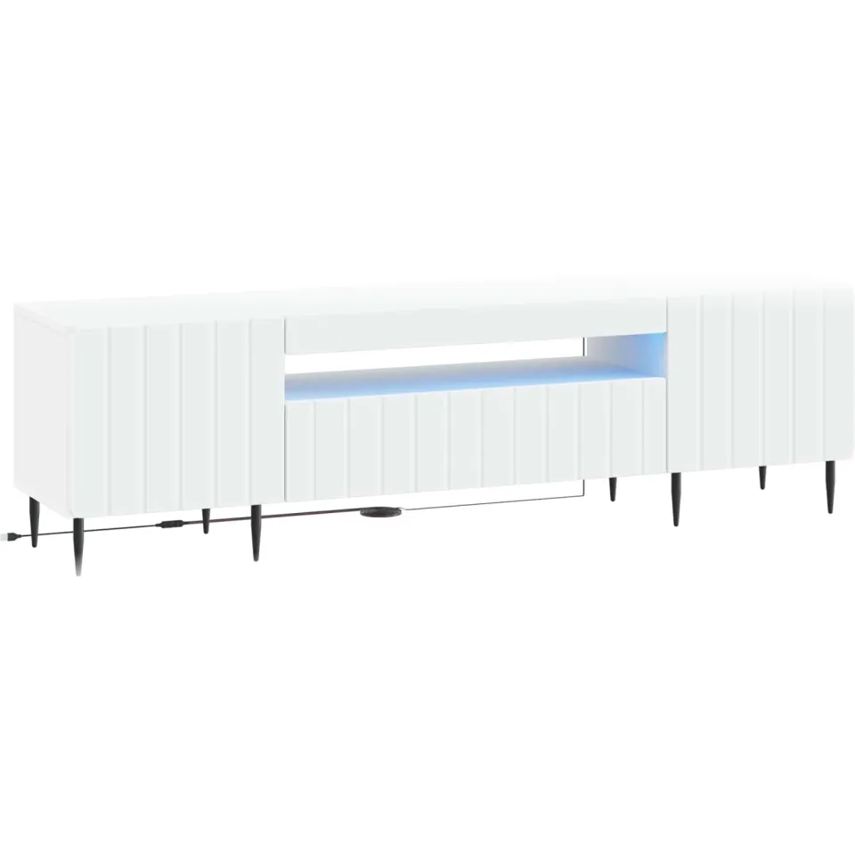 vidaXL LED tv-meubel ZWOLLE 153 x 35 x 43 cm Wit Bewerkt hout, foto 3