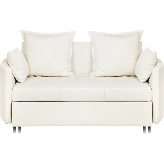 Beliani HOVIN - Slaapbank 2-zits - Lichtbeige - Polyester