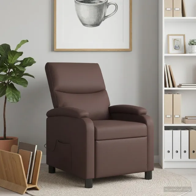 vidaXL Massage Recliner Bruin Kunstleer