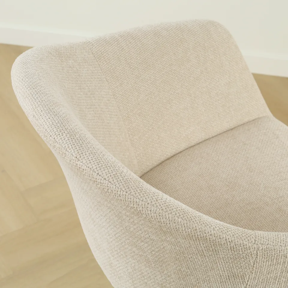 Nolon Niva-Otis draaibare tulp barkruk cottonbeige - verstelbaar - beige onderstel, foto 5