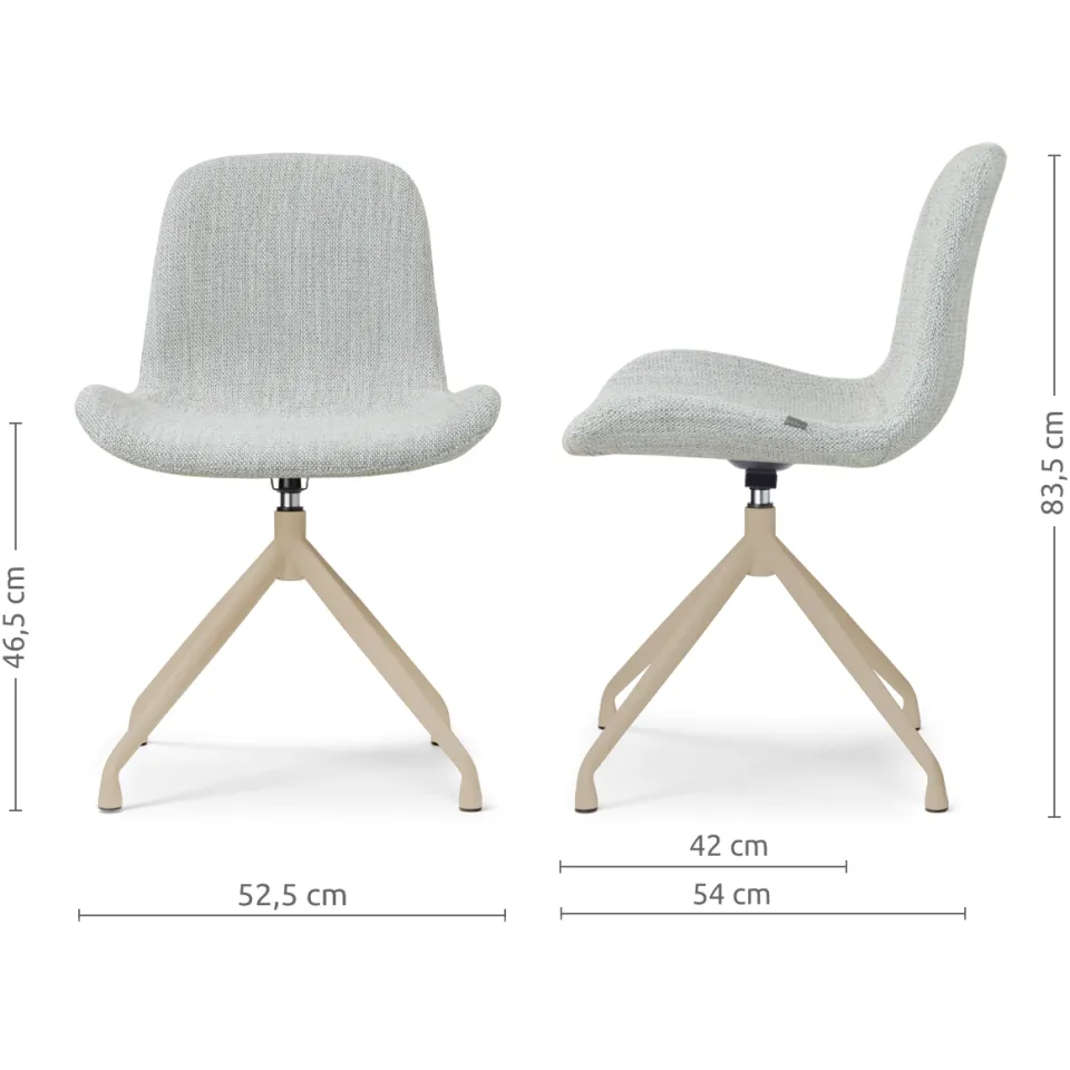 Nolon Nola-Fé draaibare eetkamerstoel grijs melange - beige onderstel, foto 2