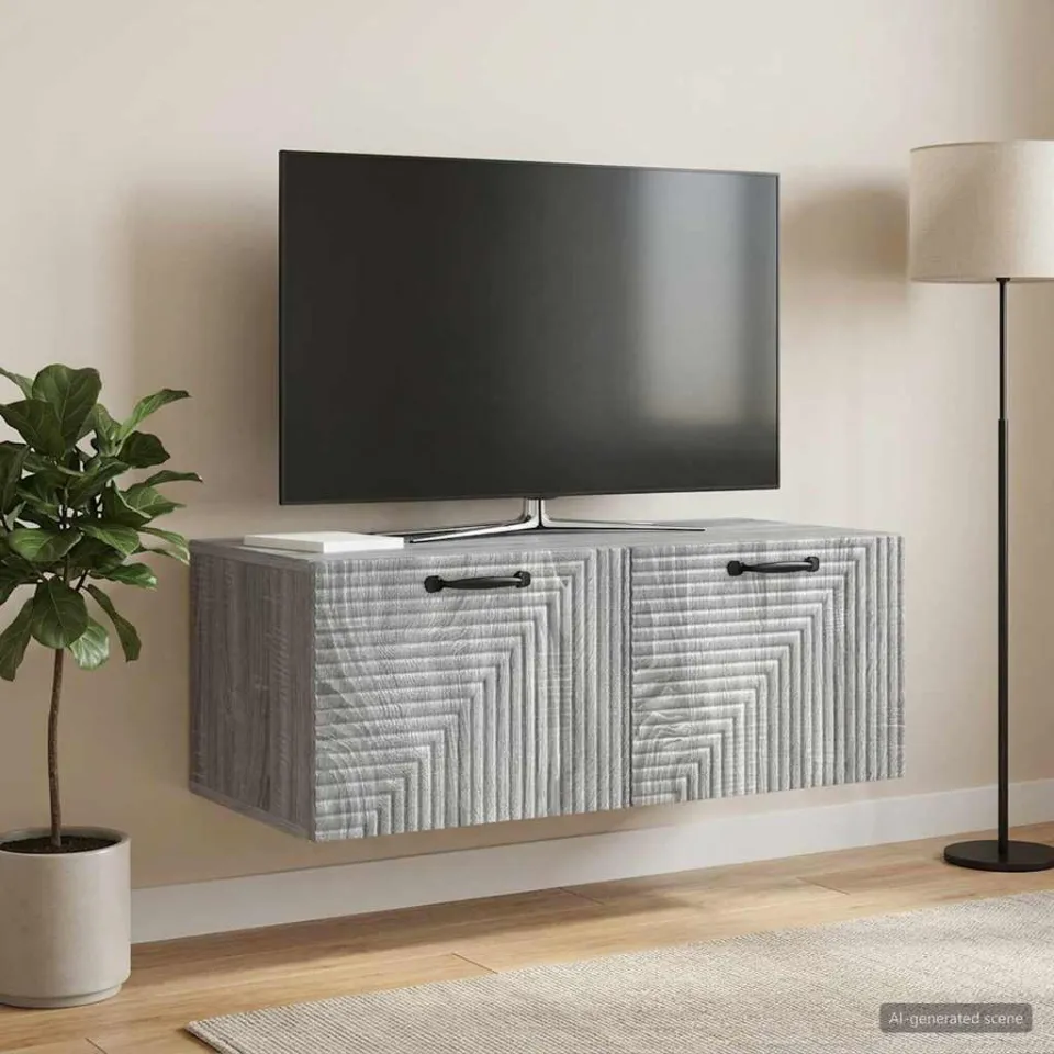 vidaXL Wandbeugel TV-kast Grijs sonoma 78,5 x 41 x 30 cm Bewerkt hout, foto 4