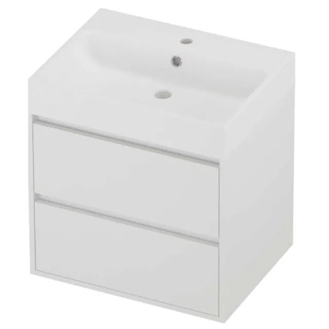 Proline Podium Badmeubelset Polystone Loft 1 Kraangat Greeploos 60x46x62 cm Mat Wit Mat White