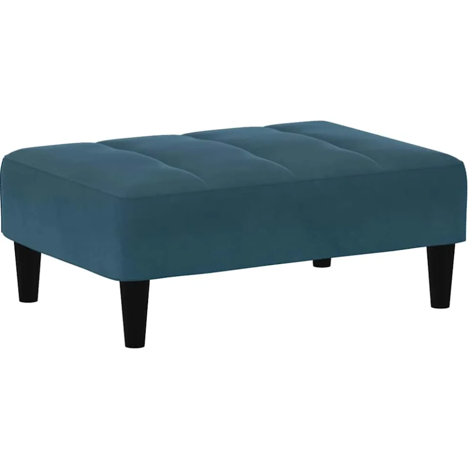 vidaXL Voetenbank 77x55x31 cm fluweel blauw