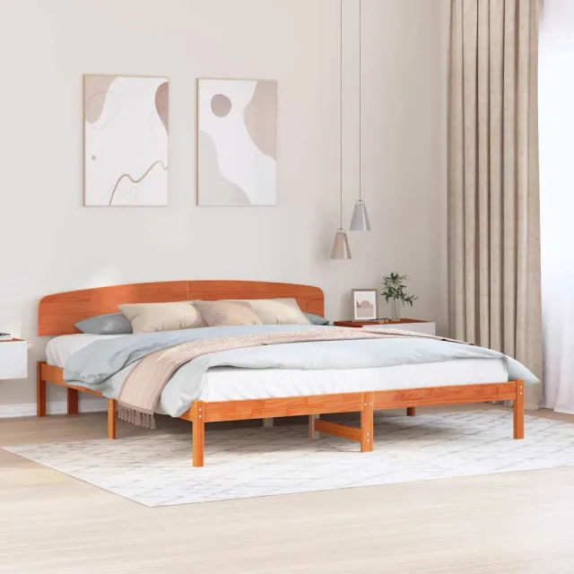 vidaXL Bedframe Wasbruin 180 x 200 cm Massief grenenhout