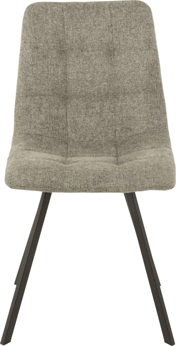 J-Line stoel Babette - textiel/metaal - grijs - 2 stuks