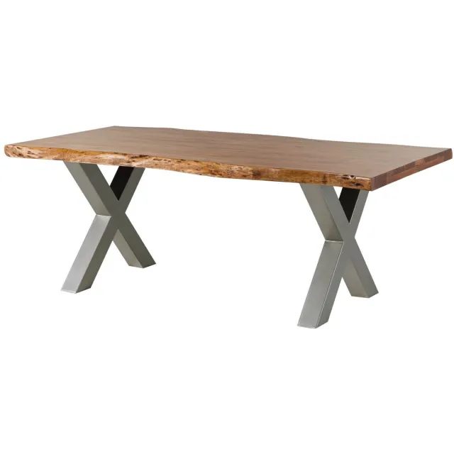 MASSIVMOEBEL24 .DE FREEFORM eettafel blank gelakt massief hout acacia 180x90x77 cm (BxTxH)