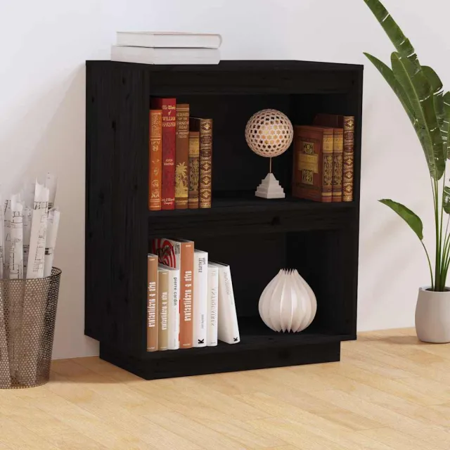 vidaXL Wandkast 60x34x75 cm massief grenenhout zwart, foto 2