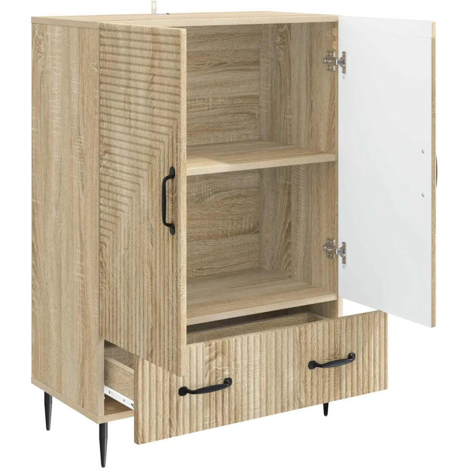vidaXL Dressoir met lade Sonoma Eiken 66 x 34,5 x 95 cm Bewerkt hout, foto 4