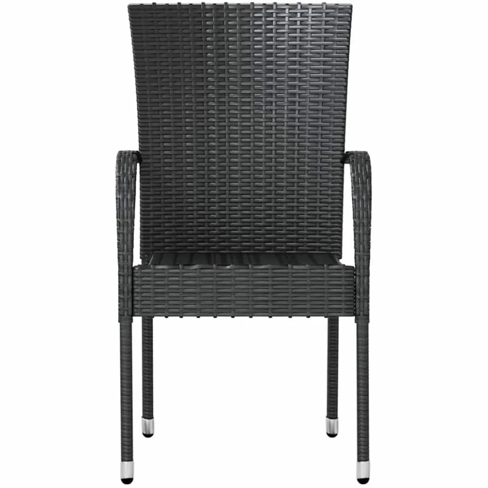 vidaXL 3-delige Tuinset poly rattan zwart, foto 4