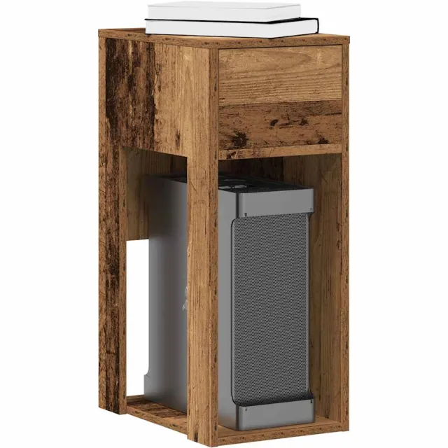 vidaXL Computertorenstandaard met lade 30x44x74 cm oud houtkleurig Bruin