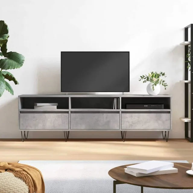 vidaXL Tv-meubel 150x30x44,5 cm bewerkt hout betongrijs grijs, foto 2