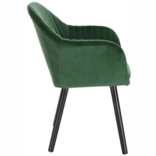 Klarven Eethoekstoelen Fluweel Donkergroen met zwart - Dining Chairs - Fluwelen Eethoekstoelen - Met Armleuning - Ergonomisch, Stevig Frame - Draagvermogen tot 120 kg - Set van 2 - B40xd40cm Lichtgrijs