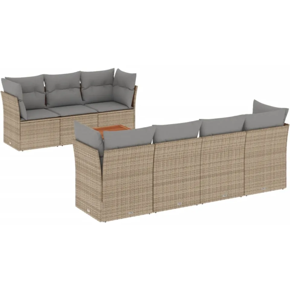 vidaXL Patio Sofa Set 7-zits Beige mix en grijs, foto 3
