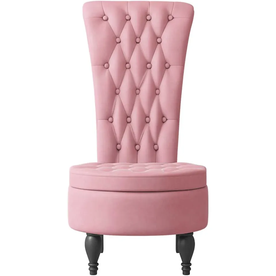 vidaXL HoogRugStoel Roze 56,5 x 70 x 110 cm Fluweel, foto 4