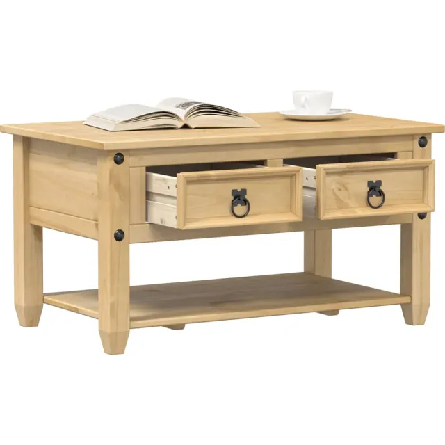 vidaXL Salontafel met lades Corona 85x50x45 cm massief grenenhout Bruin